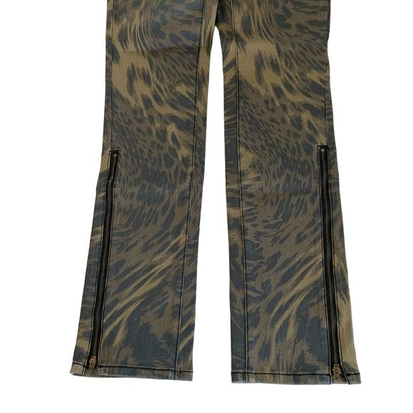Urban Outfitters BDG Brown Multi Animal Print High Waist Ankle Zip Skinny Jeans - Picture 5 of 8